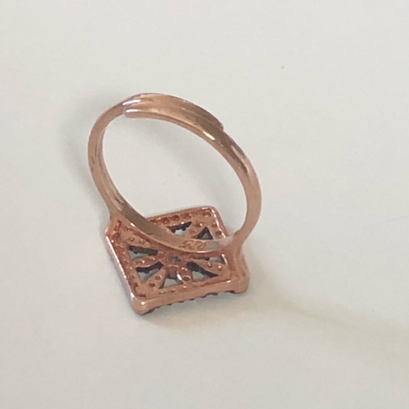 925 silver cz ring rose gold plated - Picture 2 of 2